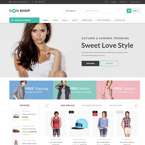 mẫu thiết kế website shop thời trang