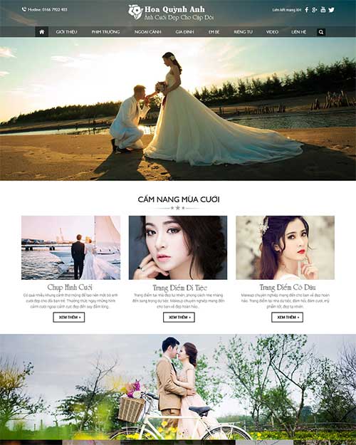 Mẫu thiết kế website ảnh viện áo cưới 3