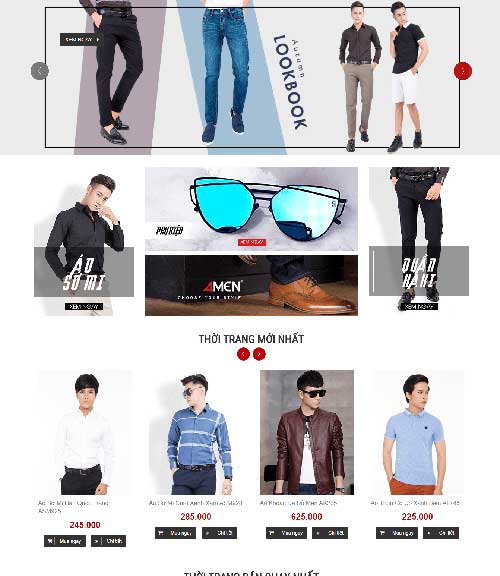 Mẫu thiết kế website bán quần áo 1